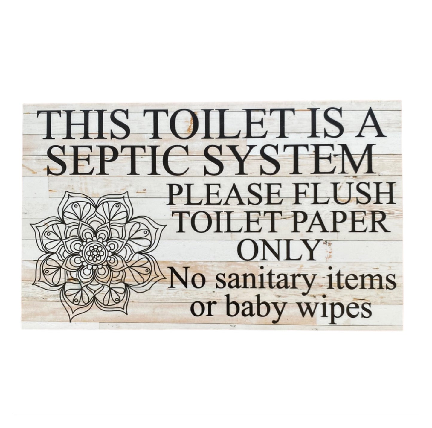 Toilet Septic System Bathroom Mandala Sign