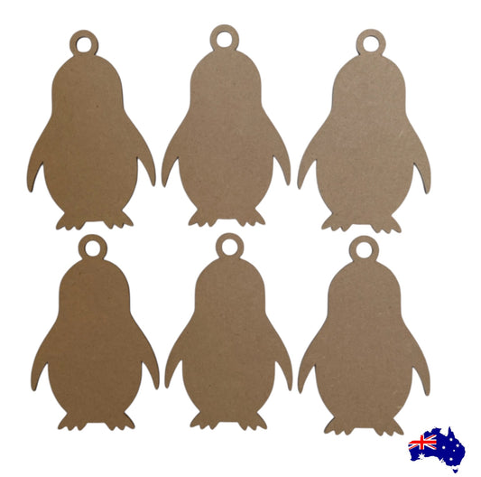 Hanging Penguin Set of 6 MDF Christmas Craft Laser Cut Shape