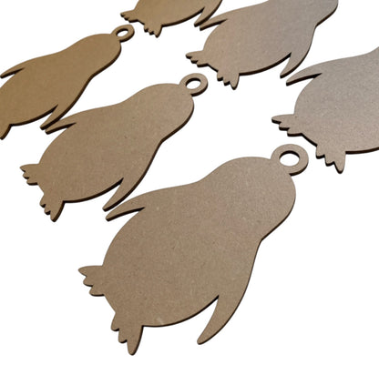 Hanging Penguin Set of 6 MDF Christmas Craft Laser Cut Shape