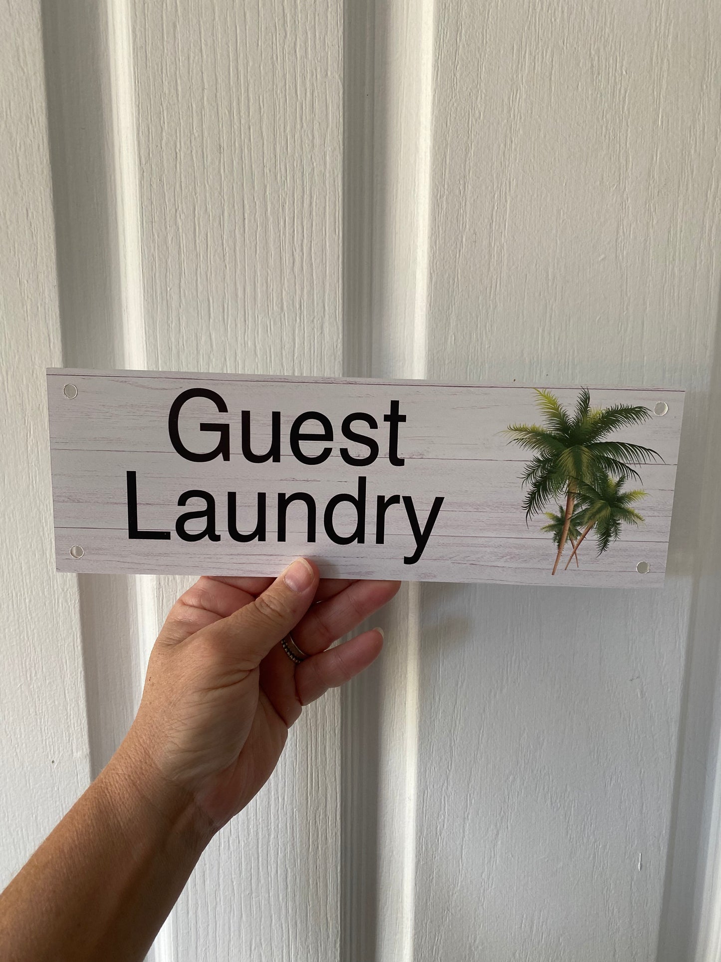 Tropical Palm Trees Door Sign | Toilet Laundry Bathroom