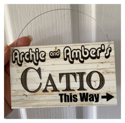 Cat Catio Enclosure Run Custom Personalised Name Sign