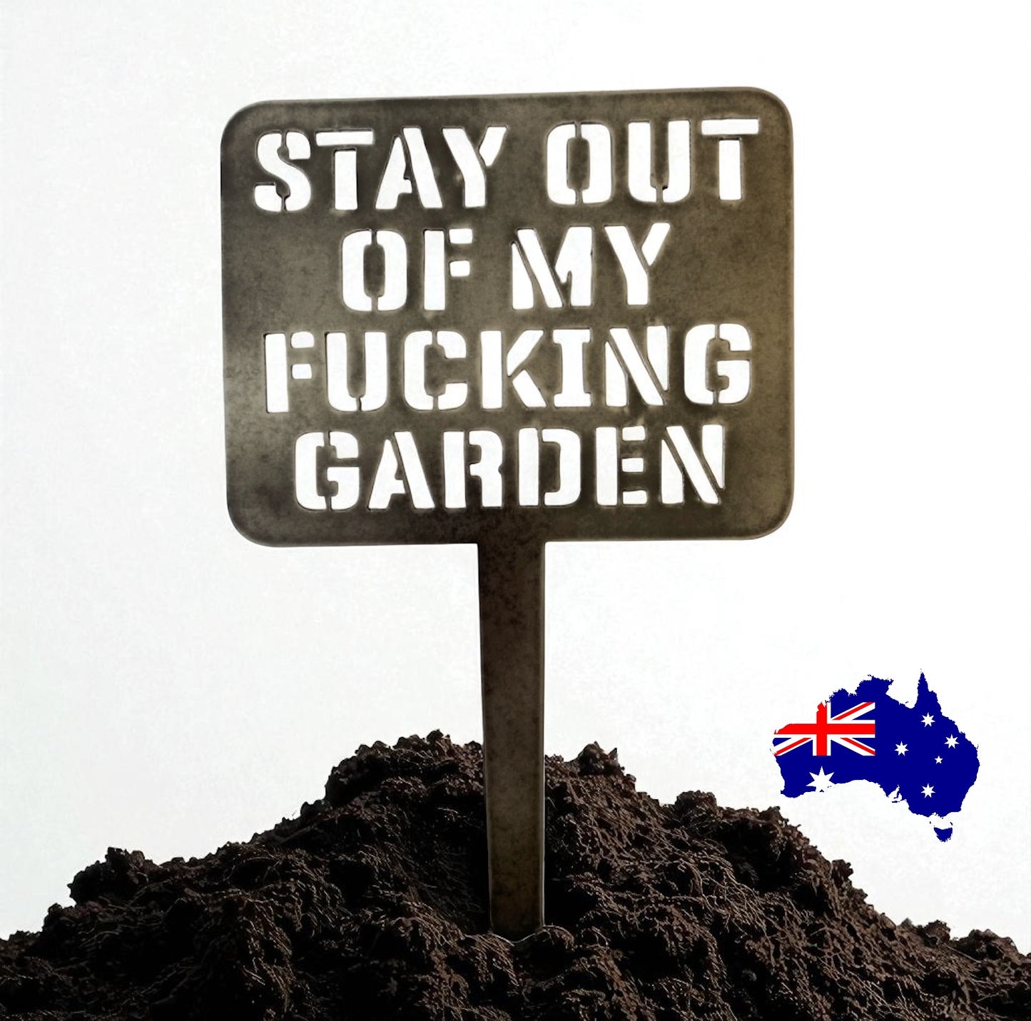 Stay Out Of Fing Garden Corten Steel Rusty Metal Sign