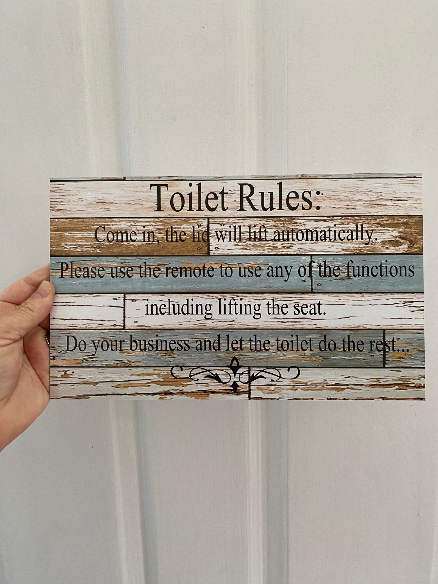 Custom Rustic Blue & White Timber Look Sign or Sticker | Personalised Coastal & Country | Aussie Made