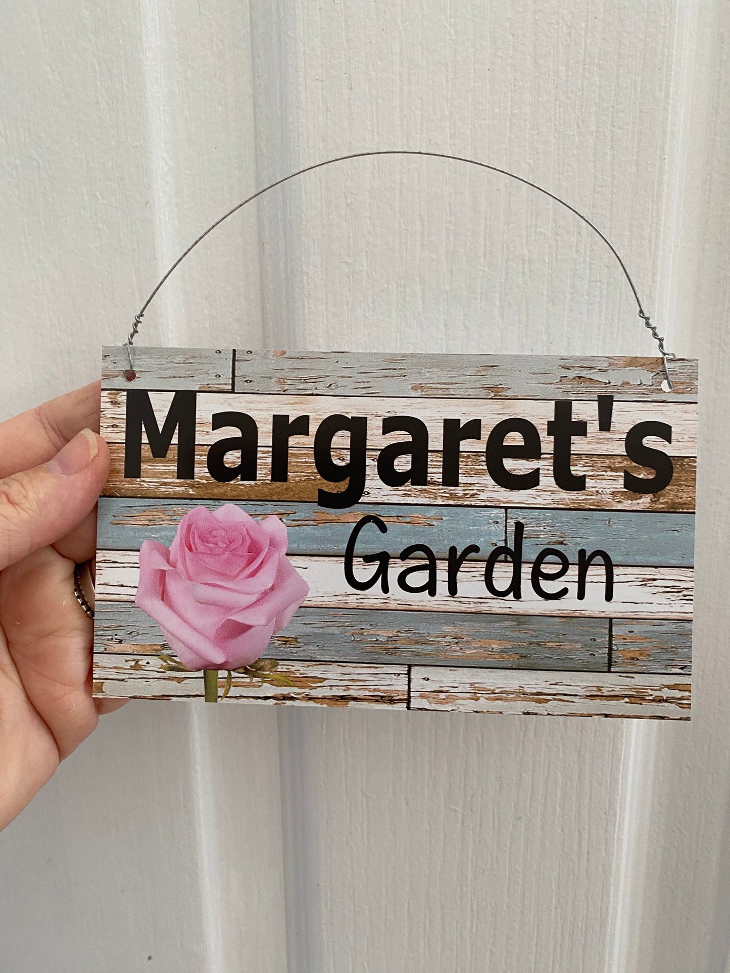 Garden Rose Pink Personalised Custom Sign | Floral Acrylic Signage | Aussie Made