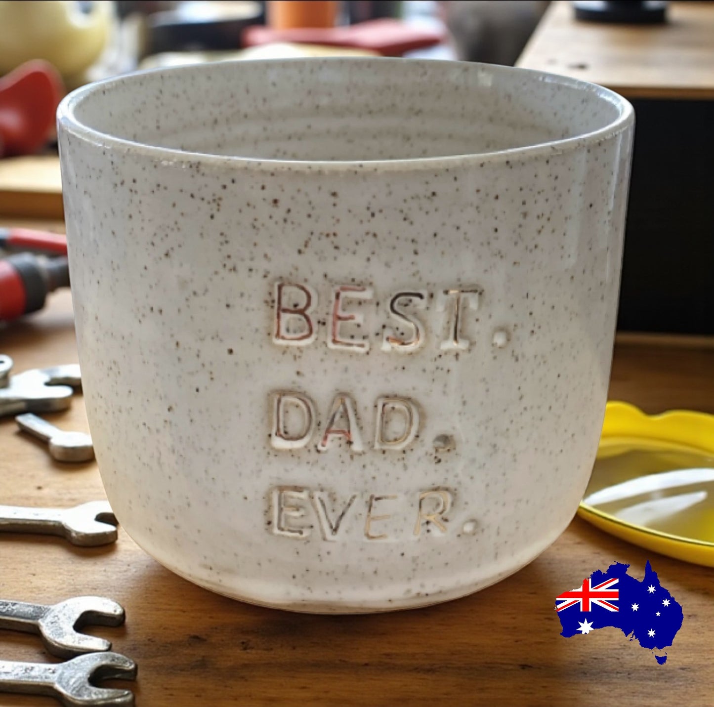 Mug Cup Best Dad Ever Pottery Ceramic Aussie Made