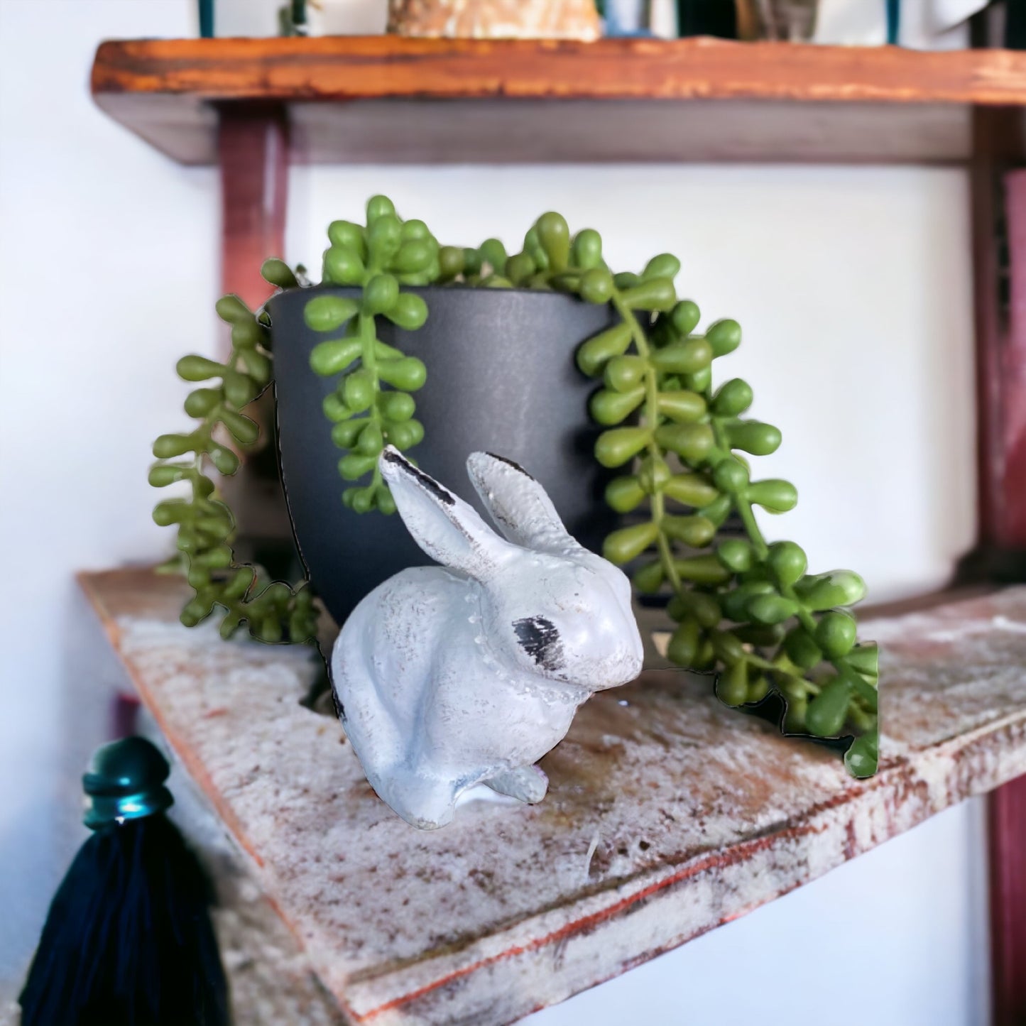 Rabbit Cast Iron Antique White Ornament