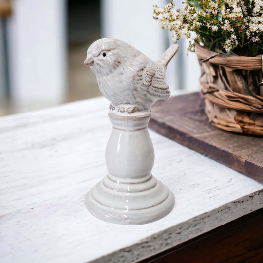 Bird Ceramic Lark French White Décor