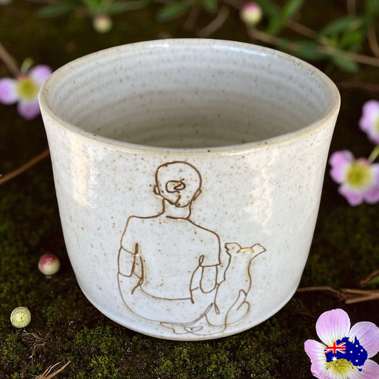 Mug Cup Dog Friend Lady Pottery Ceramic Aussie Made