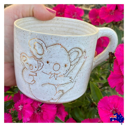 Handmade Baby Koala Ceramic Mug Cup | Aussie Made Wolf and Clay Wildlife Gift