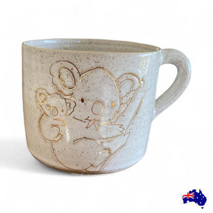 Handmade Baby Koala Ceramic Mug Cup | Aussie Made Wolf and Clay Wildlife Gift
