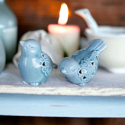 Bird Birds Blue Cute Décor Set Of 2 - The Renmy Store Homewares & Gifts 