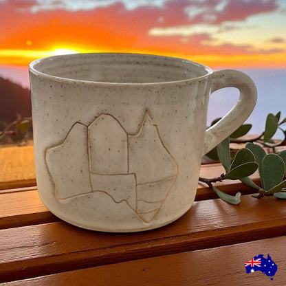 Mug Cup Australia Map Pottery Ceramic Aussie Made