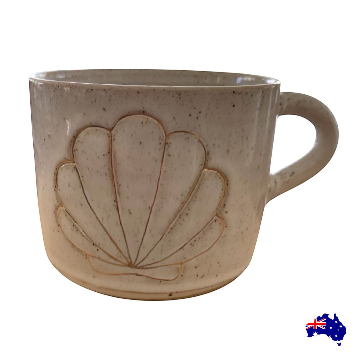 Mug Cup Shell Beach Pottery Ceramic Aussie Made