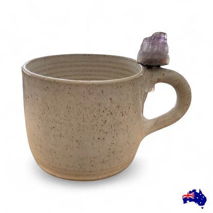 Mug Cup Amethyst Crystal Pottery Ceramic Aussie Made