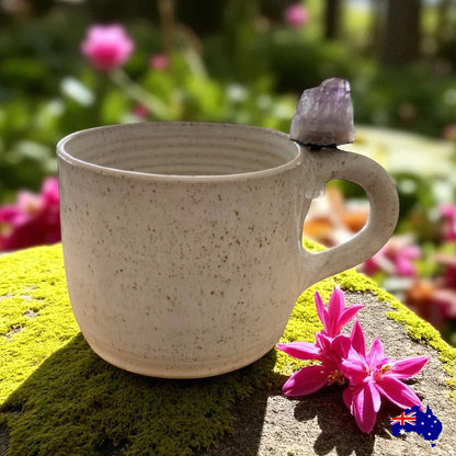 Mug Cup Amethyst Crystal Pottery Ceramic Aussie Made