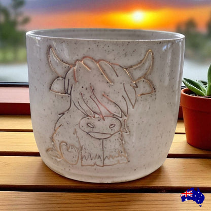 Mug Cup Baby Highland Cow Pottery Ceramic Aussie Made