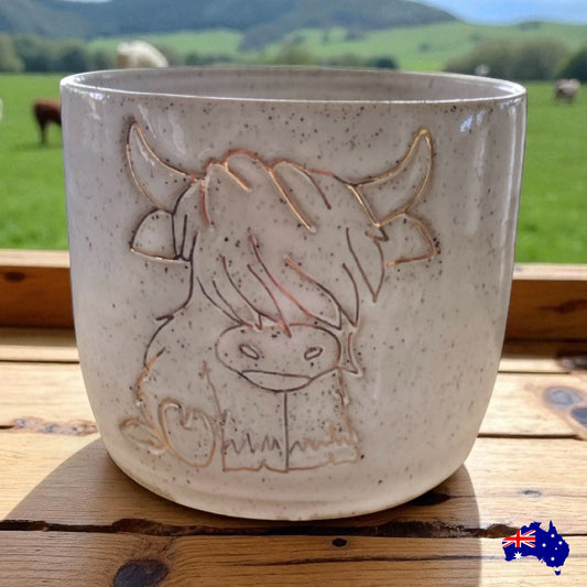 Mug Cup Baby Highland Cow Pottery Ceramic Aussie Made
