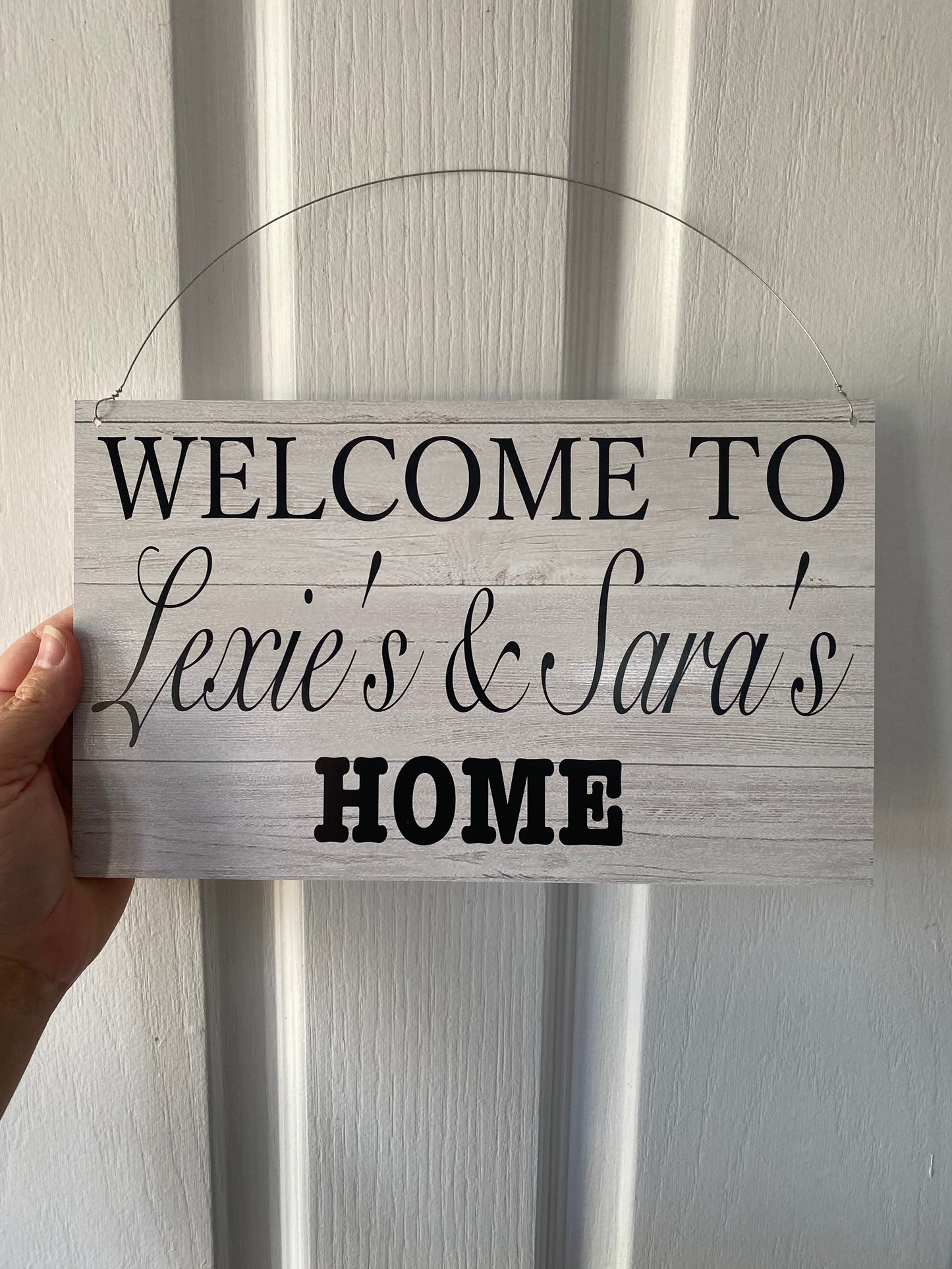 Welcome To Our Home Sign - Custom Family Name - Light Timber - Aussie Made