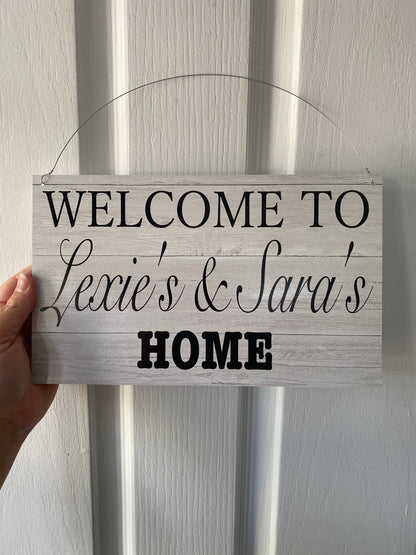 Welcome To Our Home Sign - Custom Family Name - Light Timber - Aussie Made