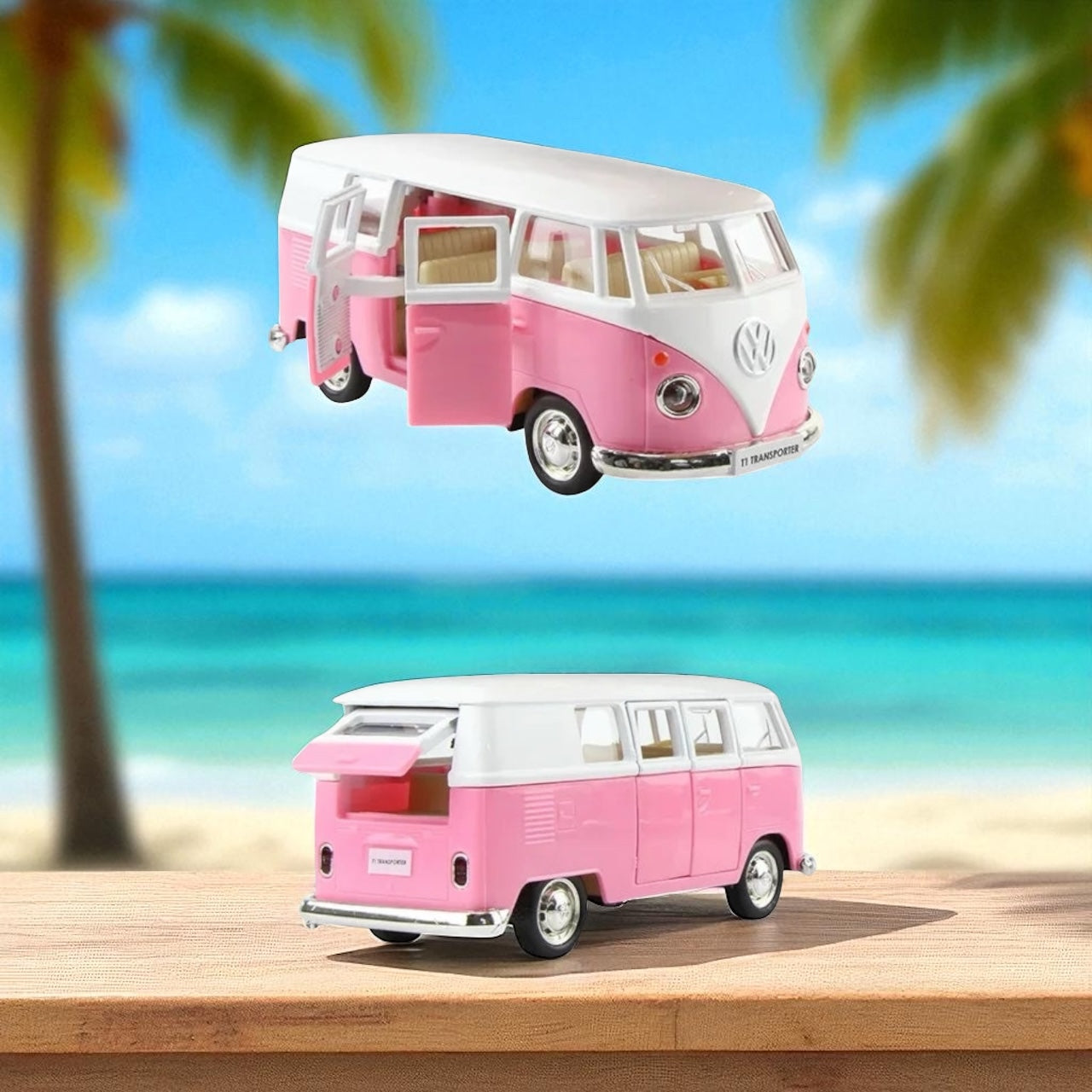 VW Kombi Van Pink Metal Collection Cars