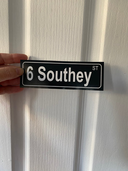 Custom Street Sign or Sticker | Personalised Black & White Property Sign | House Driveway Address | Aussie Made