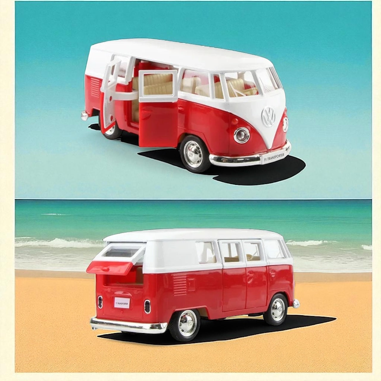VW Kombi Van Red Metal Collection Cars