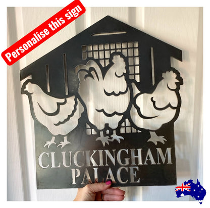 Chicken Coop Country Personalised Rusty Metal Steel Sign