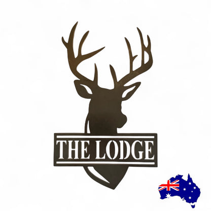 Stag Deer Lodge Hunting Country Personalised Rusty Metal Steel Sign