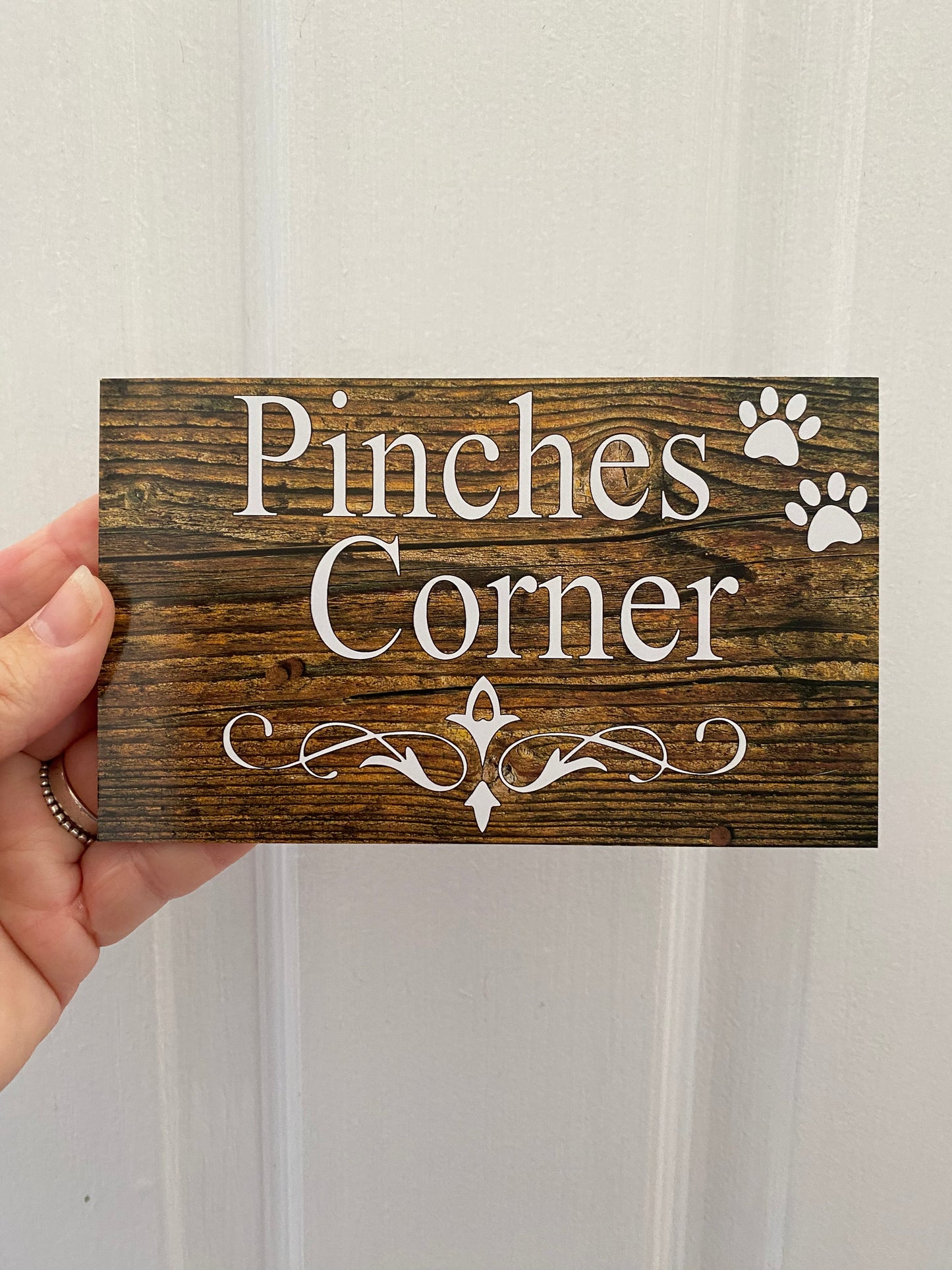 Custom Sign Personalised - Dark Wood Timber Look - Australian Made