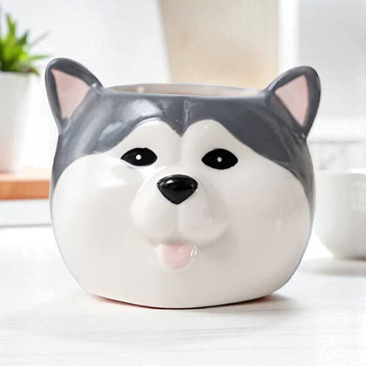Pot Planter Garden Husky Dog