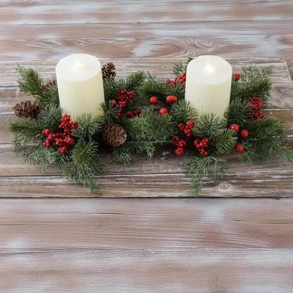Christmas Candle Wreath Rings Table Decoration
