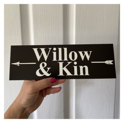 Custom Personalised Arrow Black Property Direction Sign
