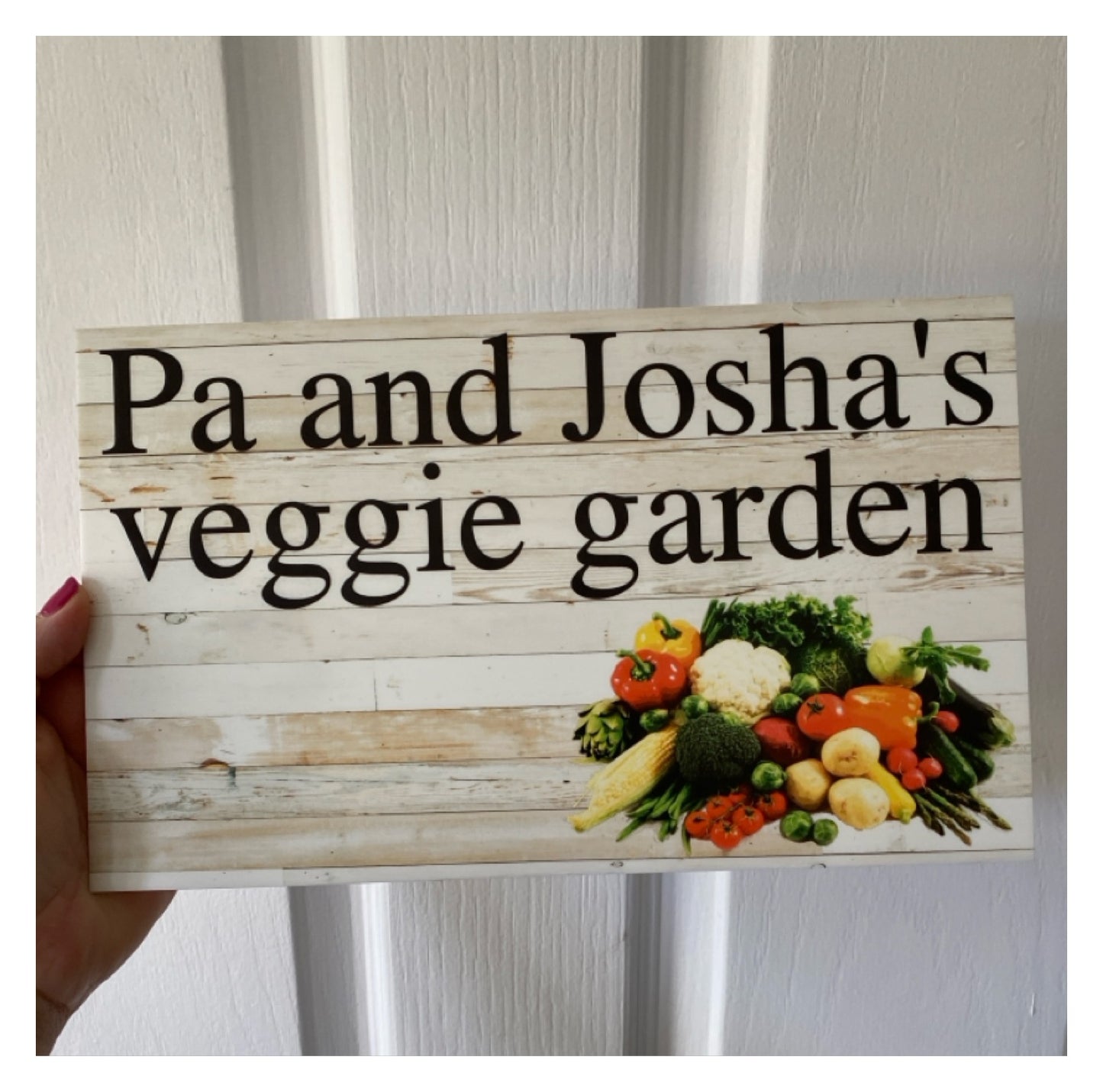 Vegetable Veggie Garden Custom Personalised Sign