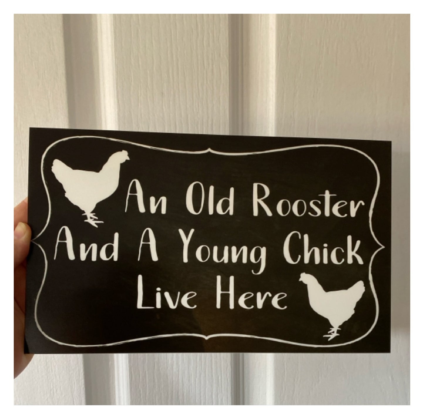 Chicken Hen Custom Personalised Two Chick Sign