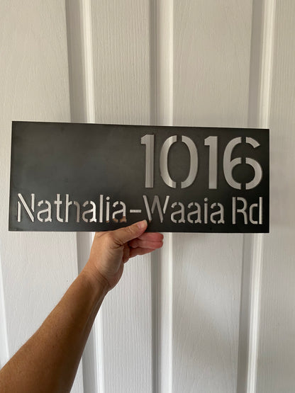 Custom House Number Address Sign - Personalised Rusty Metal Steel Sign - Australian Made