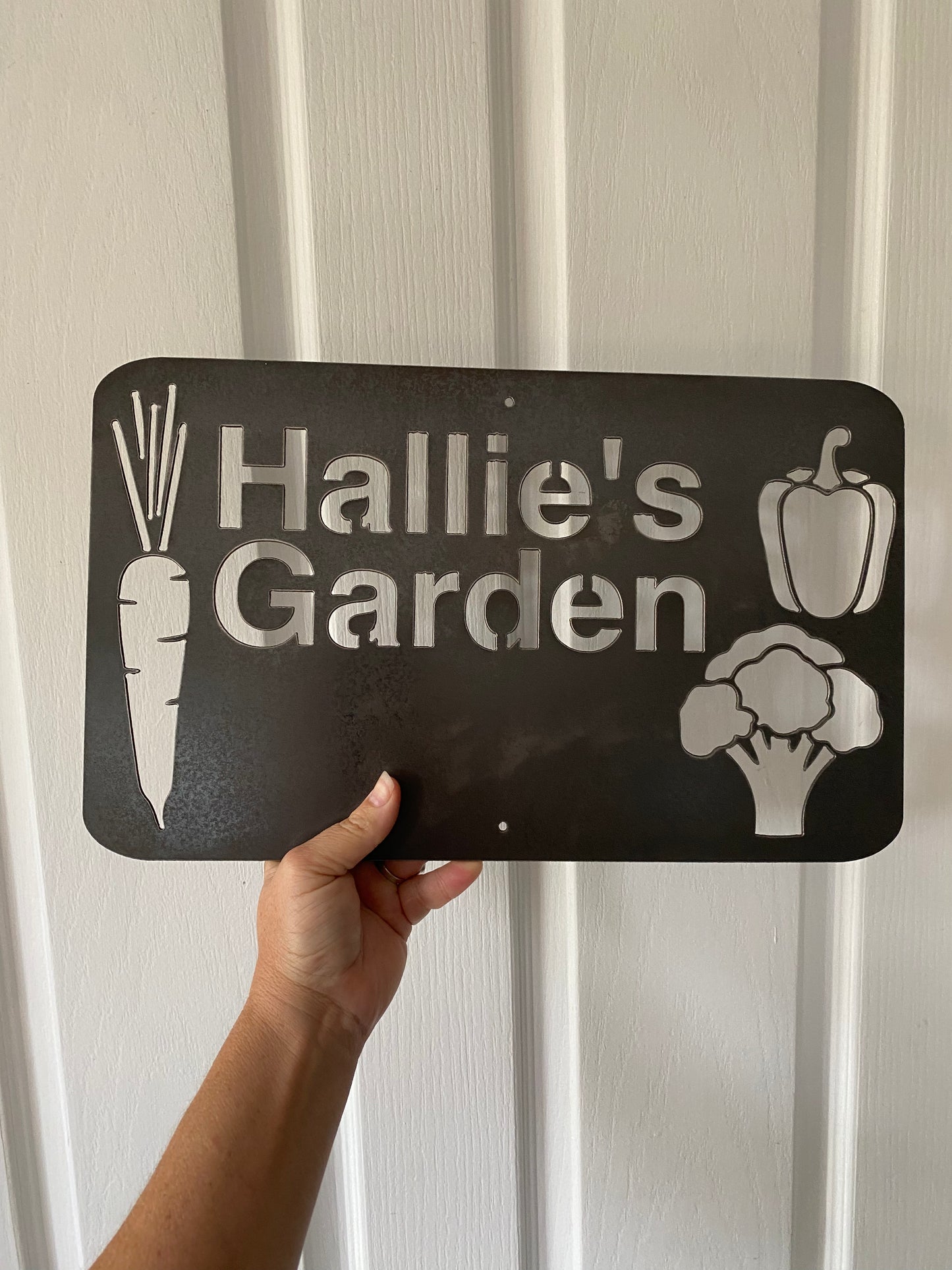 Custom Veggie Patch Personalised Sign - Rusty Metal - Aussie Made