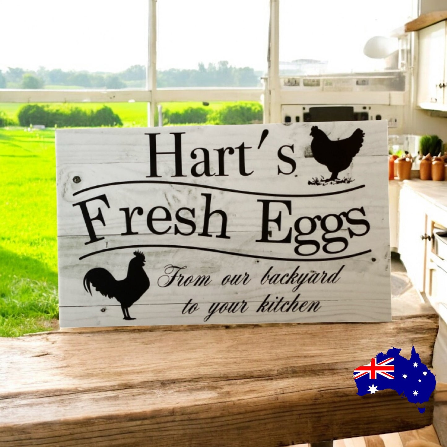 Fresh Eggs Family Name Farm Personalised Sign