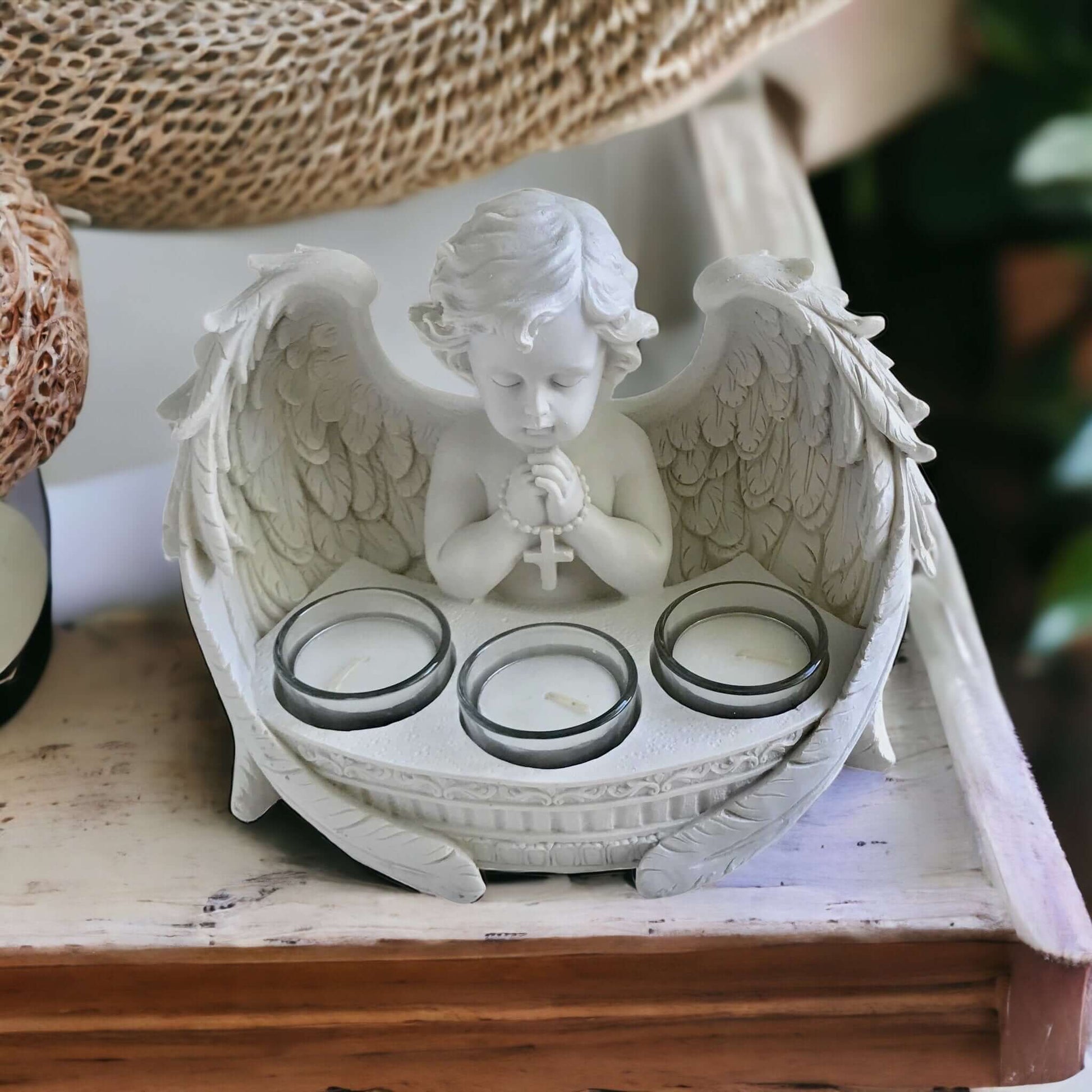 Angel Cherub Candle with Tealights - The Renmy Store Homewares & Gifts 
