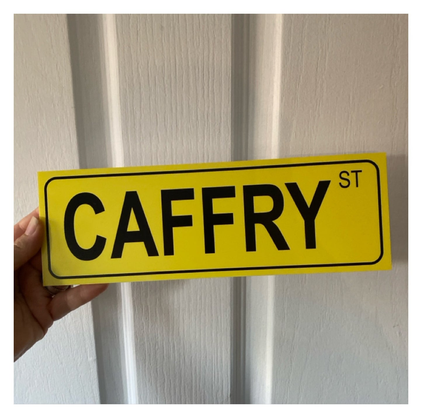 Street Yellow Custom Personalised Sign - Black Text - Aussie Made
