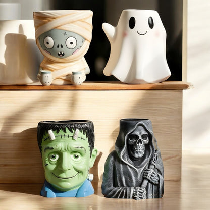 Planter Pot Pen Holder Garden Zombie Ghost Frankenstein Decoration