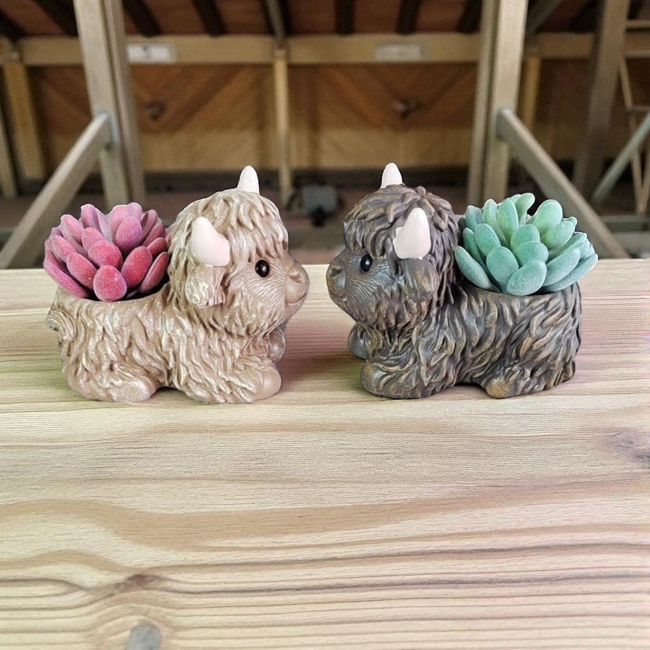 Planter Pot Garden Highland Cow Country