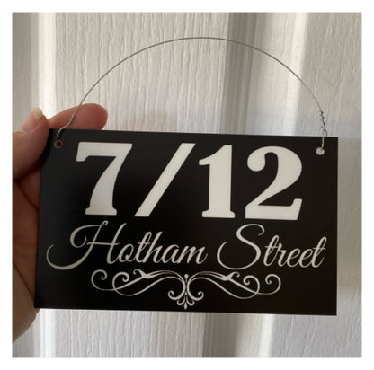 Street Number Address Letter Box White Black Personalised House Sign