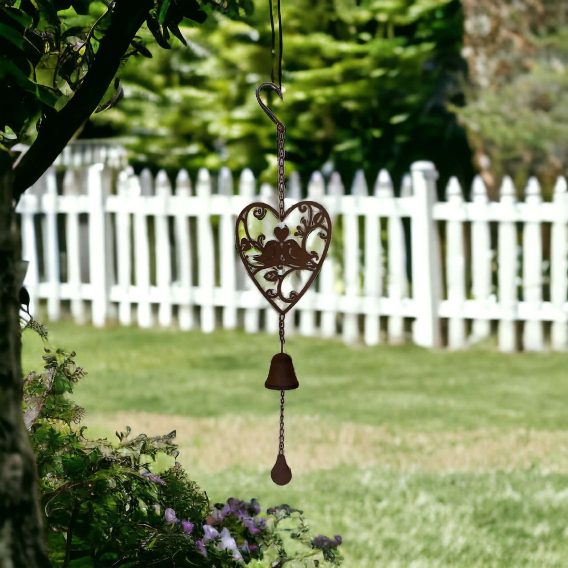 Bell Chime Heart with Birds Garden - The Renmy Store Homewares & Gifts 
