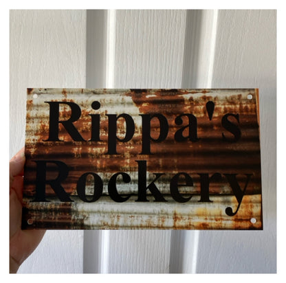 Rustic Rust Style Custom Personalised Sign