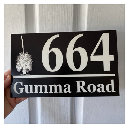Personalised Street Number Address Oz Bush Grass Tree House Custom Sign