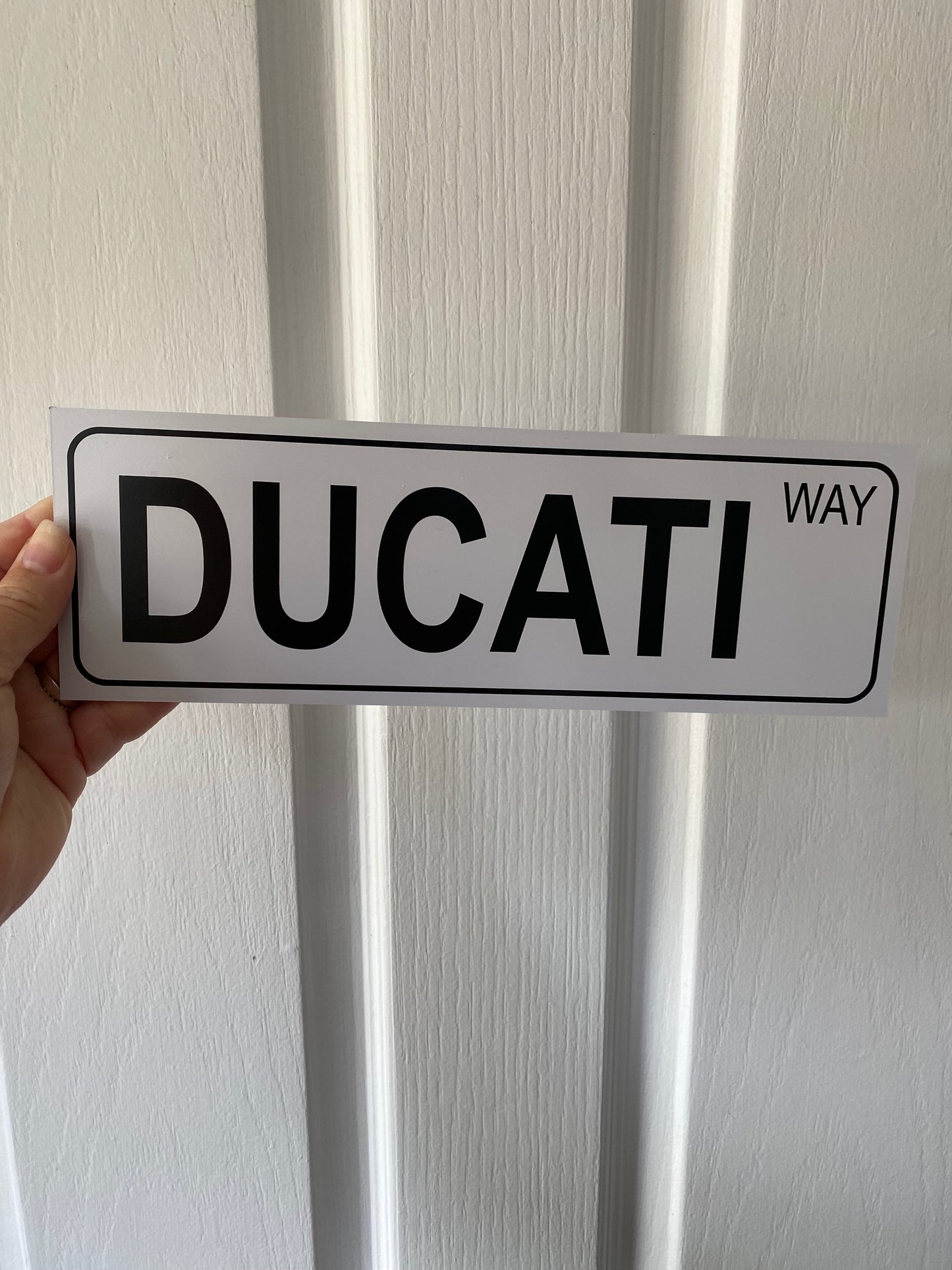 Custom Street White Sign - Personalised Black & White Signage - Australian Made