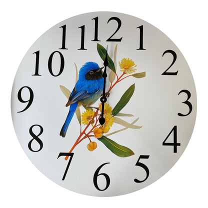 Clock Wall Blue Wren Superb Fairy-Wren Aussie Made | 30cm & 60cm Silent Wall Clock