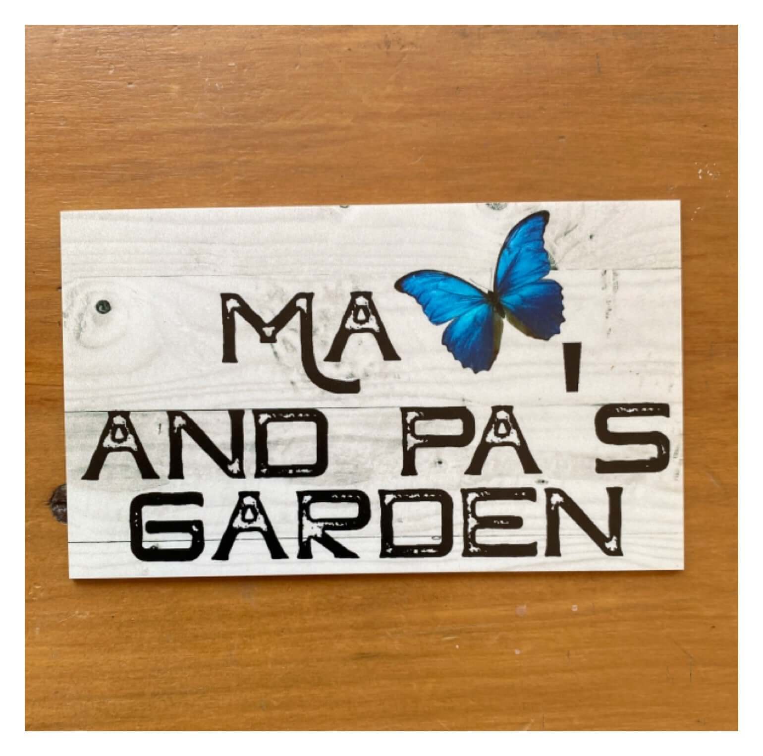 Butterfly Garden Blue Custom Personalised Sign - The Renmy Store Homewares & Gifts 