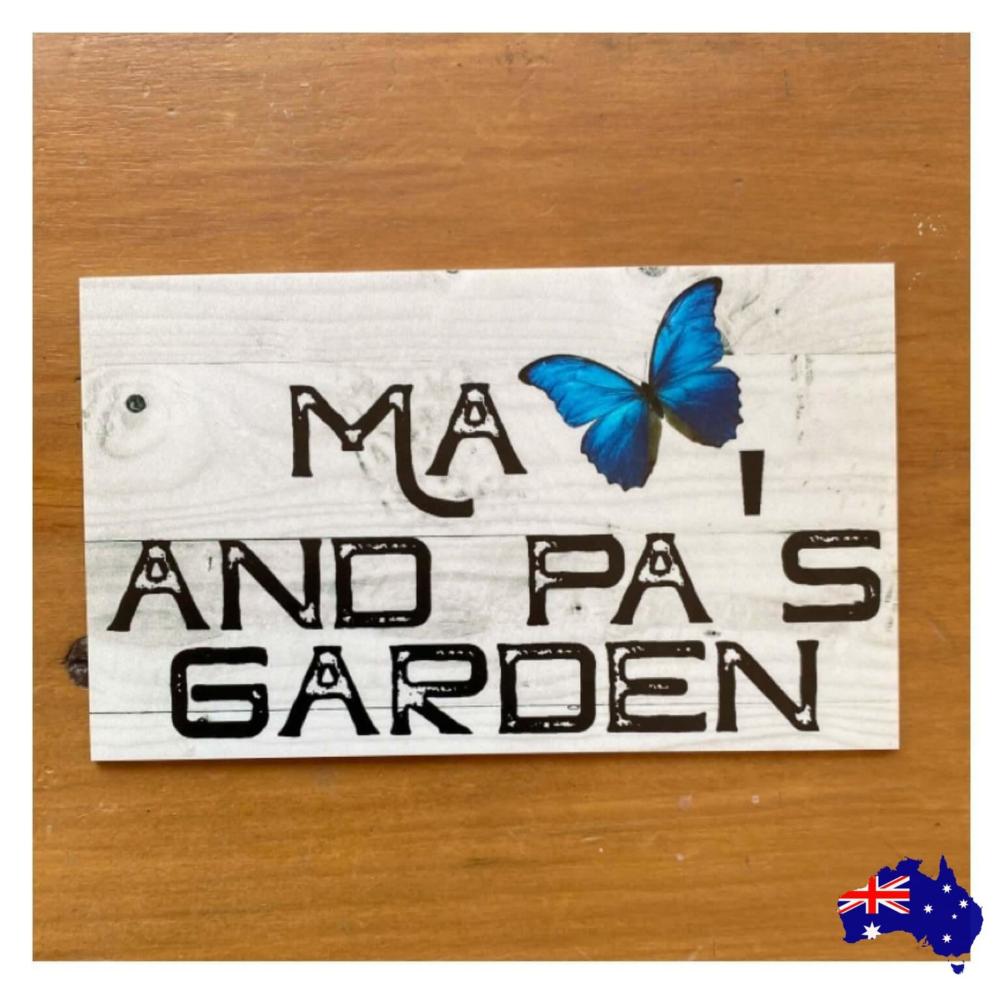 Butterfly Garden Blue Custom Personalised Sign - The Renmy Store Homewares & Gifts 