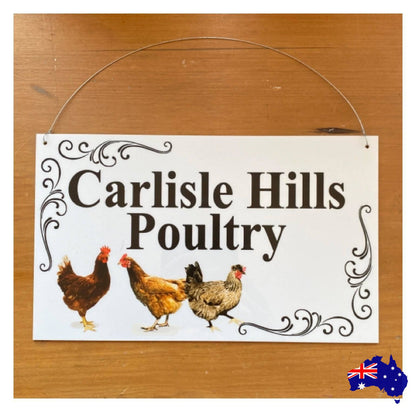 Chicken Hen Coop Your Text Custom Wording Sign - The Renmy Store Homewares & Gifts 